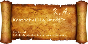 Kratochvilla Artúr névjegykártya